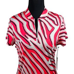Tail Golf Dress Pink Zebra Frill Zip V-Neck UPF 50 Small tennis athletic outdoor
